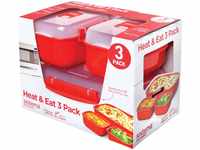 Sistema Microwave-Heat & Eat Frischhaltedosen Set | 3 rechteckige