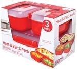 Sistema Microwave-Heat & Eat mikrowellenfeste Lunchbox Set | 3 rechteckige