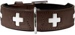 HUNTER Hundehalsband SWISS, hochwertiges Rindsleder, handgen&auml;ht, schweizer...