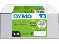 DYMO Original LabelWriter Adressetiketten (groß) | 36 mm x 89 mm | 12 Rollen...