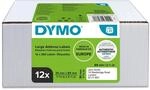 DYMO Original LabelWriter Adressetiketten (gro&szlig;), 36 mm x 89 mm, 12 Rollen mit...