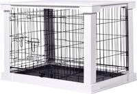 dobar&reg; Design Hundek&auml;fig aus Holz Gr. M - Hundebox mit Tischoberfl&auml;che -