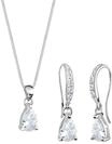 Elli Damen-Halskette + Ohrringe Tropfen 925 Sterling Silber Zirkonia...