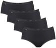 Sloggi Damen Unterhose Basic+ Midi , 4-Pack, 40, Schwarz