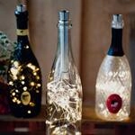hellum LED Flaschen Lichterkette mit Timer, 40 Lichter Korken f&uuml;r Flaschen, 2x AA