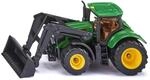 Siku 1395, John Deere Traktor mit Frontlader, Gr&uuml;n, Metall/Kunststoff, Bereifung aus