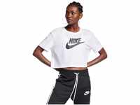 Nike Damen W Nsw Tee Essntl Crp Icn Ftr Kurz t shirt, Weiß / Schwarz, S EU