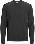 JACK & JONES Herren Jjebasic Knit V-neck Noos Pullover, Dark Grey Melange, S EU