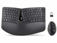Perixx Periduo-606, Ergonomische kabellose kompakte Tastatur und Vertikale Maus