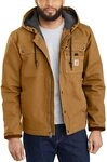 Carhartt, Herren, Loose-Fit Arbeitsjacke aus gewaschenem Canvas mit Sherpa-Futter,