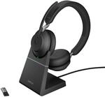 Jabra Evolve2 65 Wireless PC Headset with Charging Stand &ndash; Noise Cancelling UC