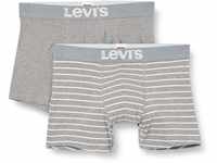 Levi's Herren Vintage Stripe Boxers Briefs Slip, Middle Grey Melange, S (2er...