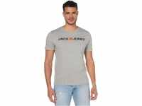 JACK & JONES Herren T-Shirt JJECorp Logo Tee 12137126 Light Grey Mel, S