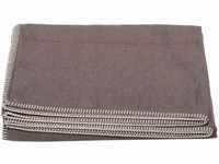 Decke aus Baumwolle 140 x 200 cm Kuscheldecke mit Zierstich weich, braun