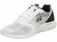 Skechers Herren Bounder VERKONA Sneakers, White Mesh/Black Synthetic/Trim, 45 EU
