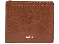 Fossil Brieftasche für Frauen Logan, Leder/Polyurethanbesatz Bifold braun 10,2...