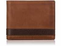 Fossil Brieftasche für Herren Quinn, - 100% Leder Bifold braun 11,5 cm L x 2...