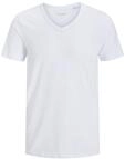 JACK & JONES Herren T-Shirt Basic V - Neck Tee S/S NOOS, Gr. Medium, Wei&szlig; (Opt