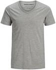 JACK & JONES Herren T-Shirt 12059219 Basic V-Neck Tee, Gr. 50 (M), Grau (Light Grey