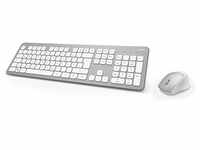 Hama Funk-Tastatur Maus Set (QWERTZ Tastenlayout, kabellose ergonomische Maus,