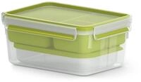 EMSA Clip & Go Lunchbox, 2,2 L, Brotdose mit 3 Eins&auml;tzen, 100 Prozent dicht, mit
