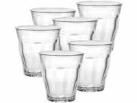 Duralex 1027AB06A0111 Picardie Six Trinkglas, Wasserglas, Saftglas, 250ml, Glas,