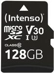 Intenso Professional microSDXC 128GB Class 10 UHS-I, U3, V30 Speicherkarte inkl.