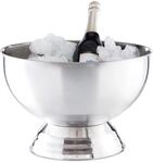 Relaxdays Sektk&uuml;hler Schale, XXL Eisw&uuml;rfelbeh&auml;lter f&uuml;r Wein, silber |...