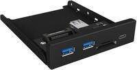 ICY BOX USB 3.0 Frontpanel, 1x USB-C, 2x USB-A, SD und microSD Kartenleser, 3,5 Zoll