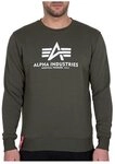 ALPHA INDUSTRIES Herren Basic Sweater F&uuml;r Sweatshirt, Dunkles Olivgr&uuml;n