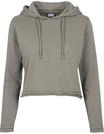 Urban Classics Damen Ladies Cropped Terry Hoody Kapuzenpullover, per Pack Gr&uuml;n (Army