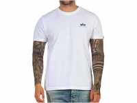Alpha Industries Herren Backprint T-Shirt, White, M