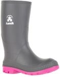 Kamik M&auml;dchen Stomp Gummistiefel, Grau (Charcoal/Magenta Chm), 24 EU