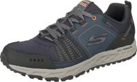 Skechers Herren Escape Plan Trekking Low Cut, Navy Leather/Mesh/Orange Trim, 42 EU