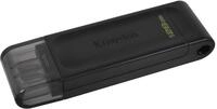 Kingston DataTraveler 70 - DT70/128GB USB-C-Stick mit dem Mehrwert, Schwarz