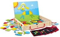 Hape Magnetische Kunstbox &ndash; Beidseitige Magnettafel mit Formen und Zubeh&ouml;r,