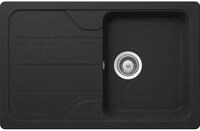 SCHOCK K&uuml;chensp&uuml;le Formhaus D-100S Onyx 78x50 cm - CRISTALITE&reg; Schwarz mit