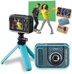 VTech Kidizoom Video Studio HD blau &ndash; Kinderkamera mit Greenscreen, Stativ,