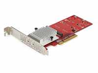StarTech.com Dual M.2 PCIe SSD Adapter Karte - x8 / x16 Dual NVMe oder AHCI M.2...