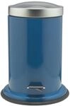 Sealskin Abfalleimer Acero, Kosmetikeimer aus Edelstahl, Farbe: Blau, Inhalt: 3 L