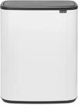 Brabantia Bo Touch Bin mit 2 Innen eimern, 2 x 30 Liter, Wei&szlig;