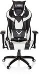 hjh OFFICE 729262 Chefsessel Promoter I Kunstleder Schwarz/Wei&szlig; Gaming PC Stuhl