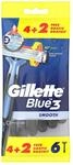 Gillette Blue 3 Smooth Einwegrasierer M&auml;nner, 6 Rasierer mit 3-fach Klinge , 6