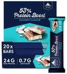 Multipower 53% Protein Boost &ndash; 20 x 45 g Protein Riegel Coconut mit 53%