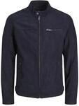 JACK & JONES Kunstlederjacke Herren,Schwarz (Jet Black/Fake Suede),S