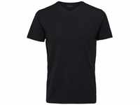 Herren Selected V-Ausschnitt T-Shirt | Einfarbiges Basic Kurzarm Shirt...