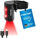 FISCHER LED-Fahrradr&uuml;cklicht Twin Stop &ndash; mit 360&deg; Boden-Licht | USB-C...