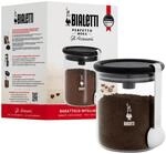 Bialetti 250 g Mokkaglas f&uuml;r Kaffee (mit Verschluss), Glas, Schwarz,transparent