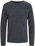 JACK & JONES Herren Jjehill Knit Crew Neck Noos Pullover, Dark Grey Melange, L