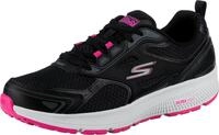 Skechers Damen Go Run Consistent Sneaker, Black Leather Pink Trim, 39 EU